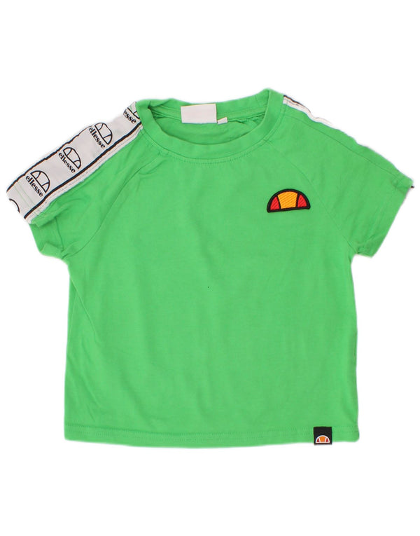 Ellesse Boys Grafisk T-Shirt Top 3-4 År Grøn Colourblock Bomuld