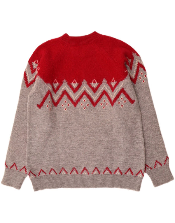 Vintage mænd med rund hals sweater medium flerfarvet Fair Isle