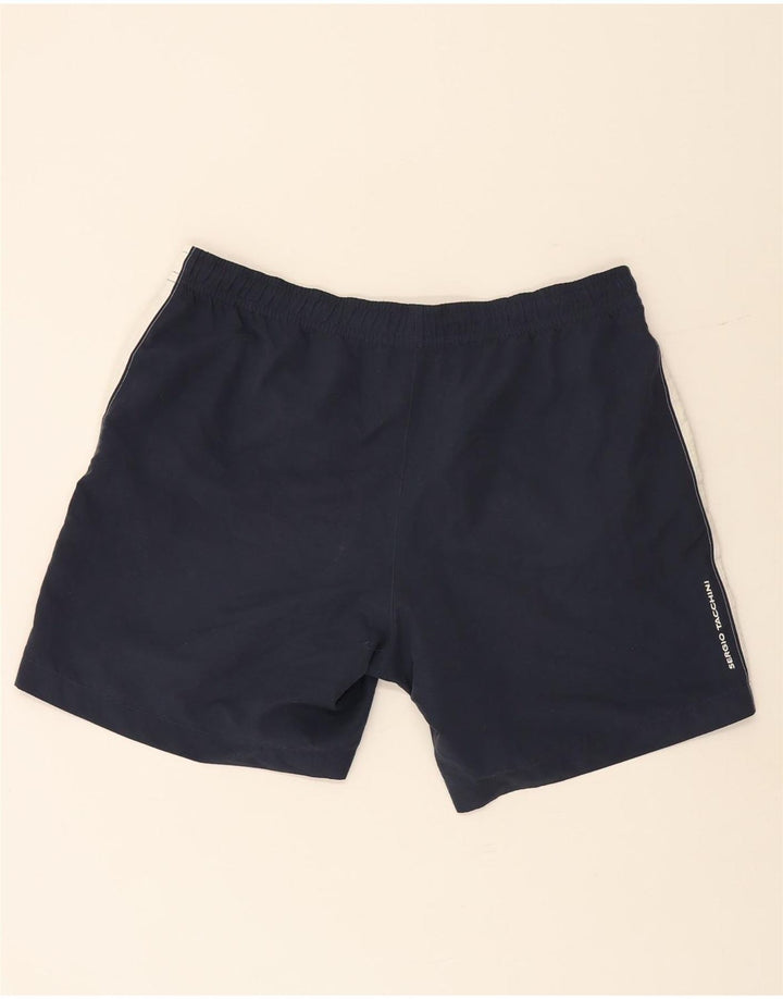 Sergio Tacchini Herre Sportshorts 2XL Navy Blue Colourblock Polyester