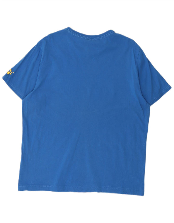 PUMA Grafisk T-shirt top til mænd XL Blå