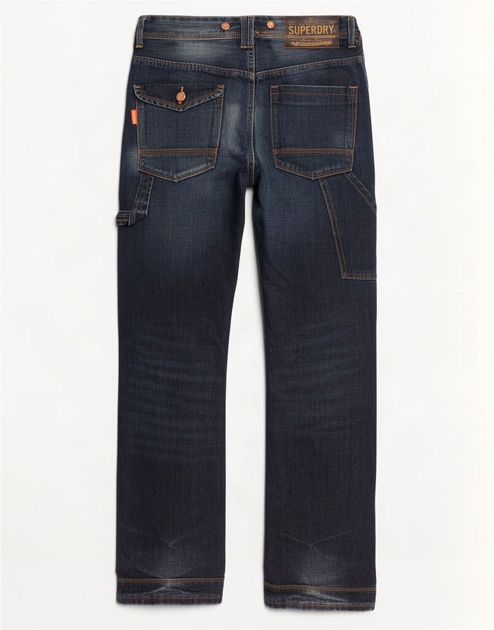 Superdry Herre Cargo Bootcut Jeans W27 L32 Marineblå Bomuld