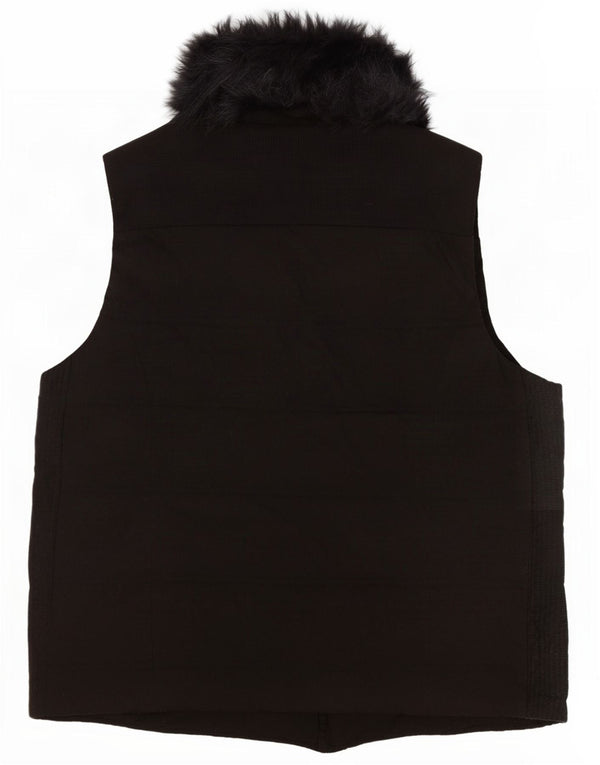 Marks & Spencer Womens Autograph Fleece Gilet UK 16 Large Black Polyester