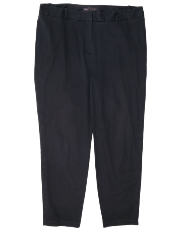 Marks & Spencer Womens Casual Trousers UK 16 Large W38 L28 Navy Blue