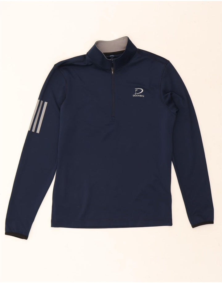 ADIDAS Mens Zip Neck Pullover Tracksuit Top XS Navy Blue Polyester Vintage Adidas and Second-Hand Adidas from Messina Hembry 