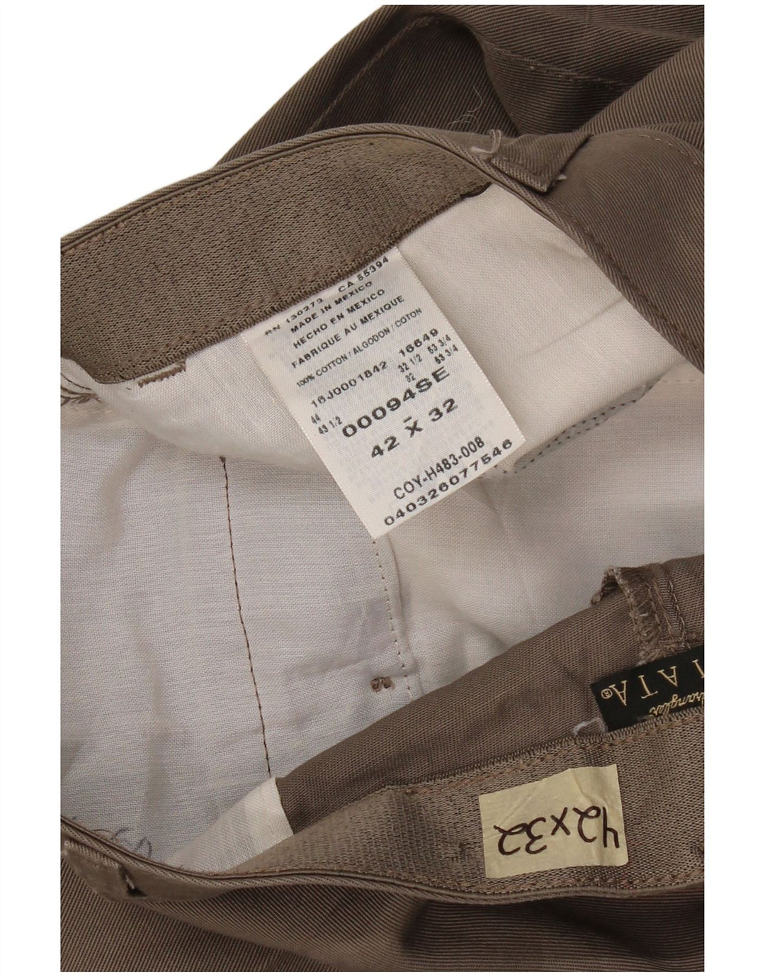 WRANGLER Herre Riata Straight Chino Bukser W42 L32 Beige Bomuld