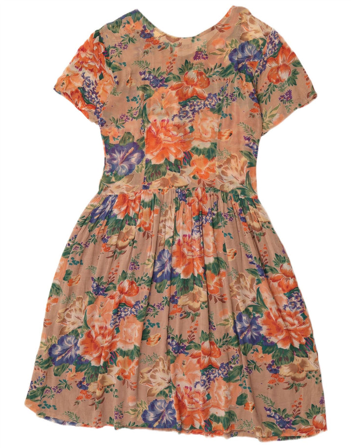 Vintage Dame A-Line Kjole IT 44 Medium Multicolored Floral