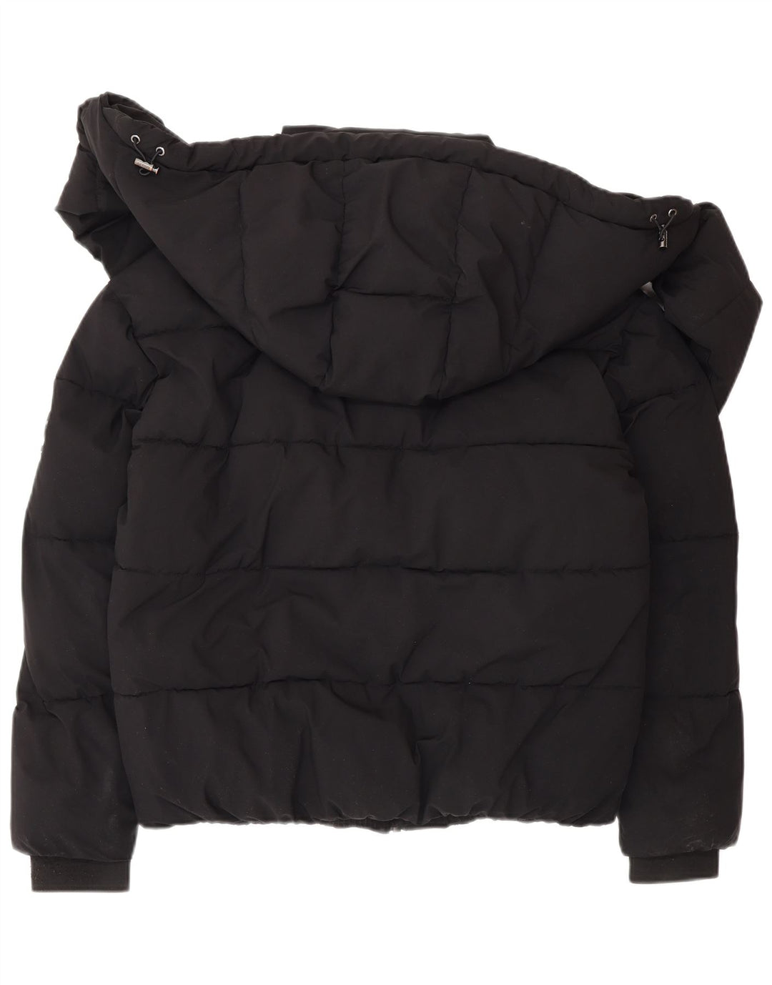 Dkny Dame Hætte Polstret Jakke UK 6 XS Sort Polyester Vinter