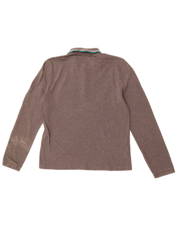 Lacoste Langærmet Poloskjorte til mænd Størrelse 4 Medium Grå Bomuld