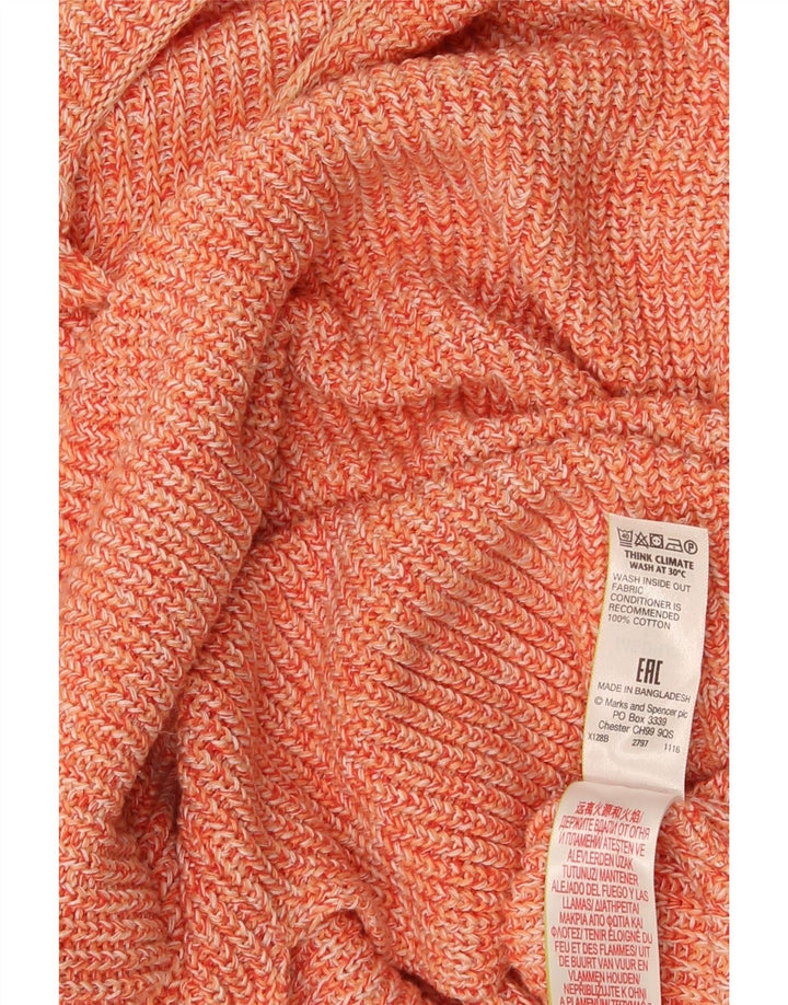 Marks & Spencer Dame Boat Neck Jumper Sweater UK 14 Medium Orange Flecked
