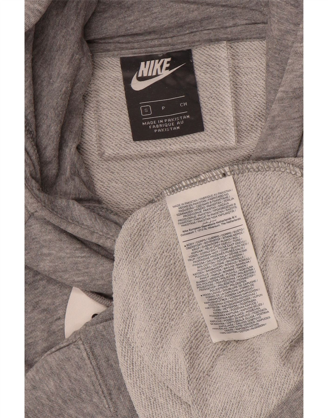 NIKE Grafisk hættetrøje til mænd, lille grå flækket bomuld