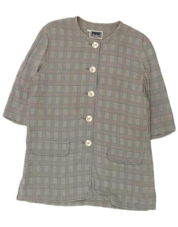 LUISA SPAGNOLI Dame 3/4 ærmet blazerjakke IT 46 Stor grøn ternet