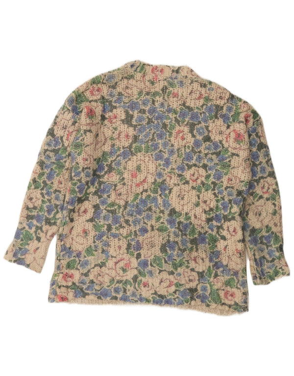 ZARA dame sweater med rund hals DK 10 små flerfarvede blomster