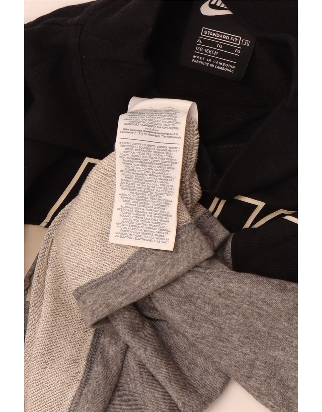 NIKE Girls Crop Standard Fit Sweatshirt Jumper 13-14 år XL Grå