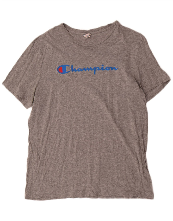 Champion Herre Grafisk T-Shirt Top XL Grå
