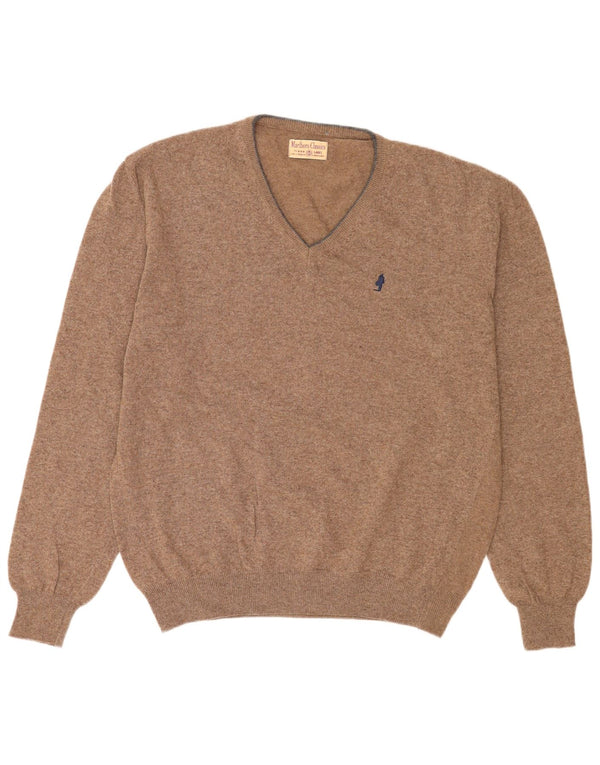 Marlboro Classics Herre V-hals sweater XL Beige Uld