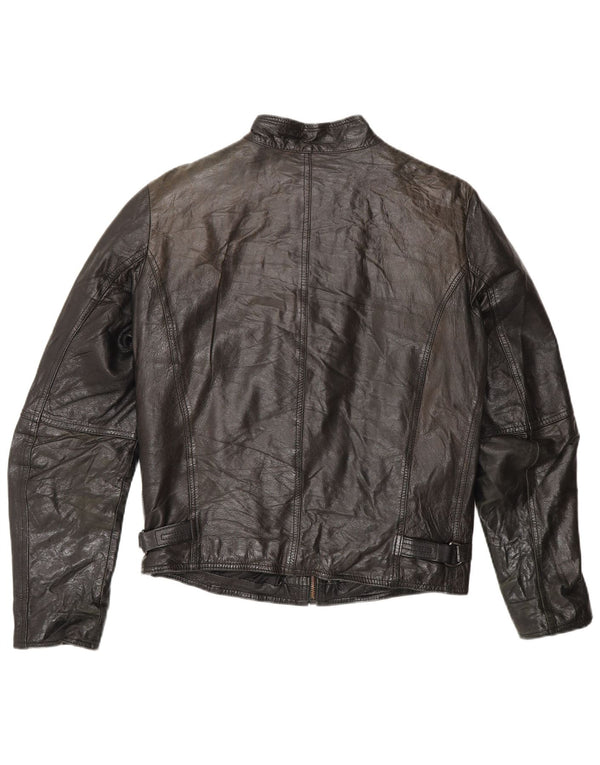 Rifle Dame Læder Racer Jakke Uk 14 Medium Sort