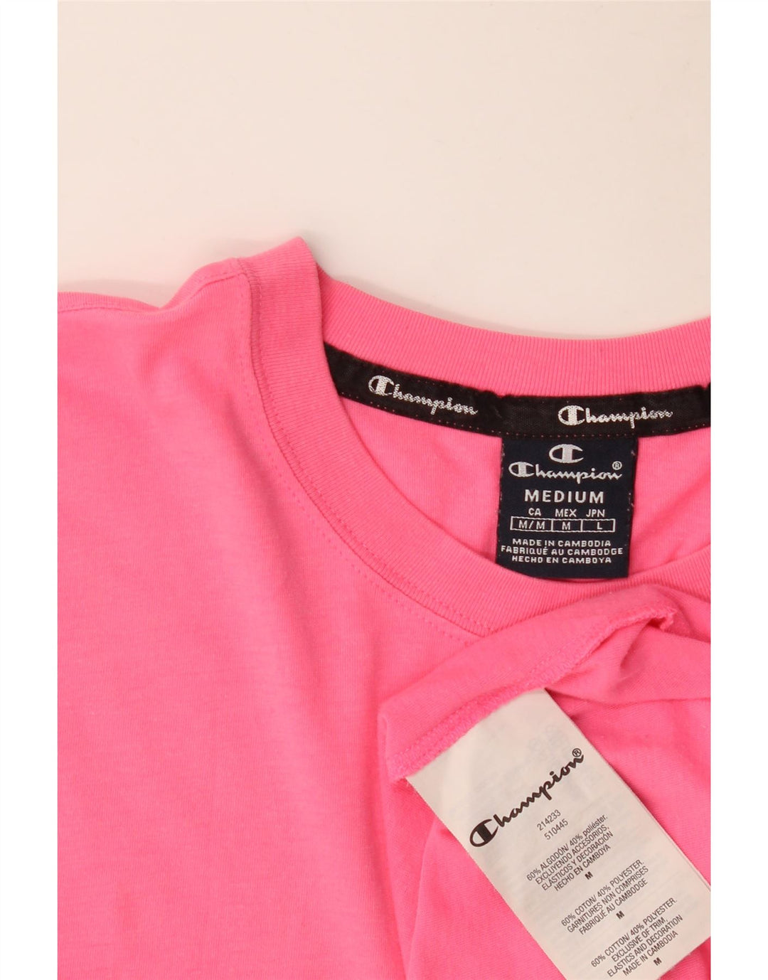 CHAMPION Herre grafisk T-shirt Top Medium Pink Bomuld