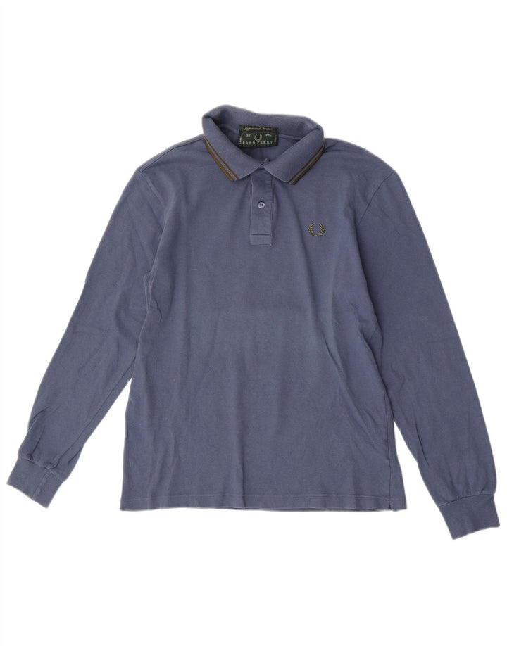 Fred Perry Herre let og stræk langærmet poloskjorte lille marineblå