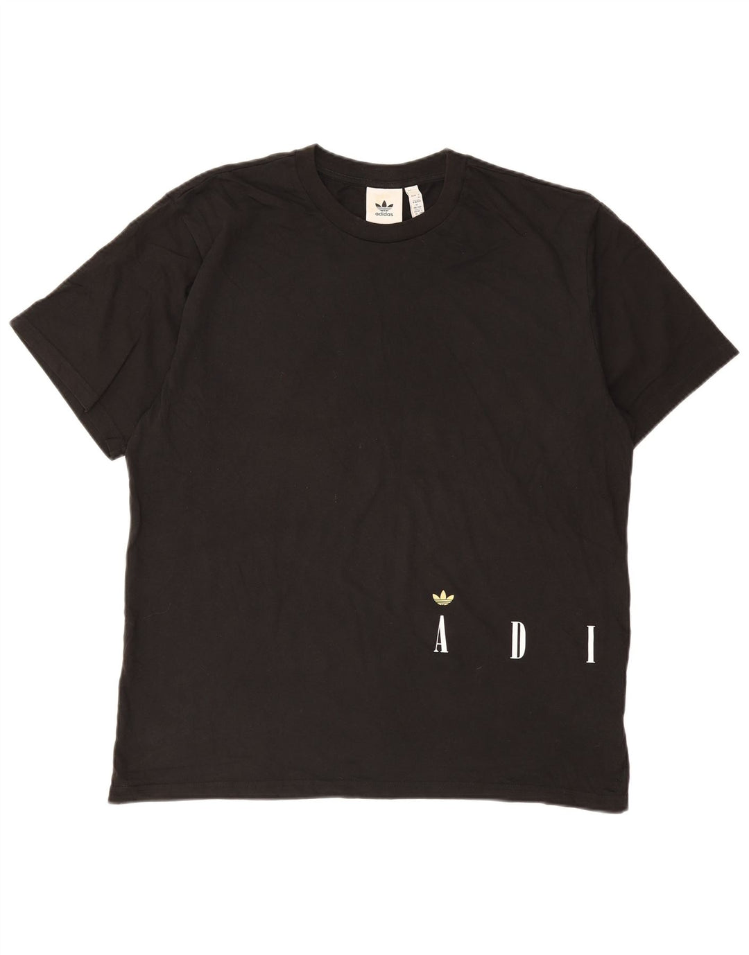 ADIDAS Mens Graphic T-Shirt Top XL Black Cotton