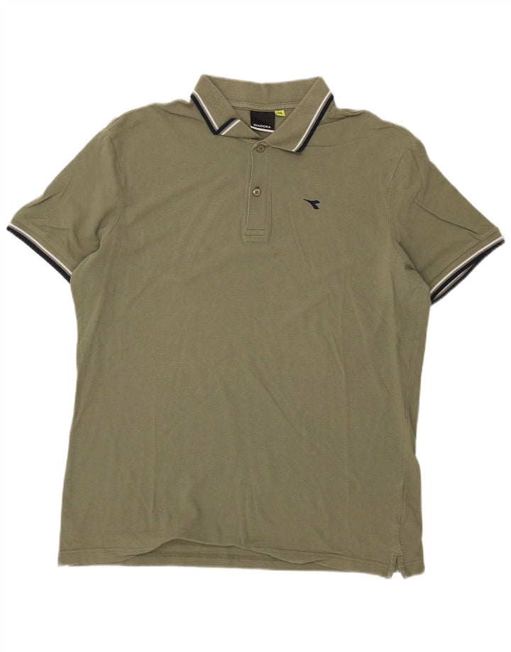 Diadora herre poloshirt 2XL Khaki Bomuld
