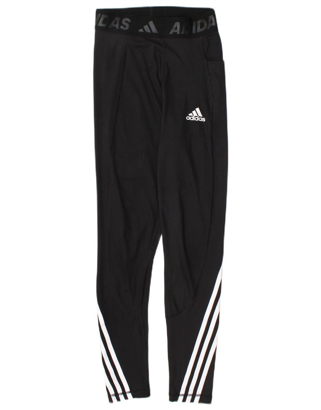 ADIDAS grafiske leggings til kvinder UK 4/6 XS sort polyester