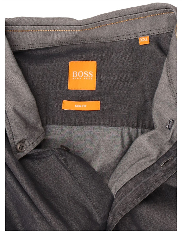 Hugo Boss Herre Slim Fit skjorte 2XL Grå