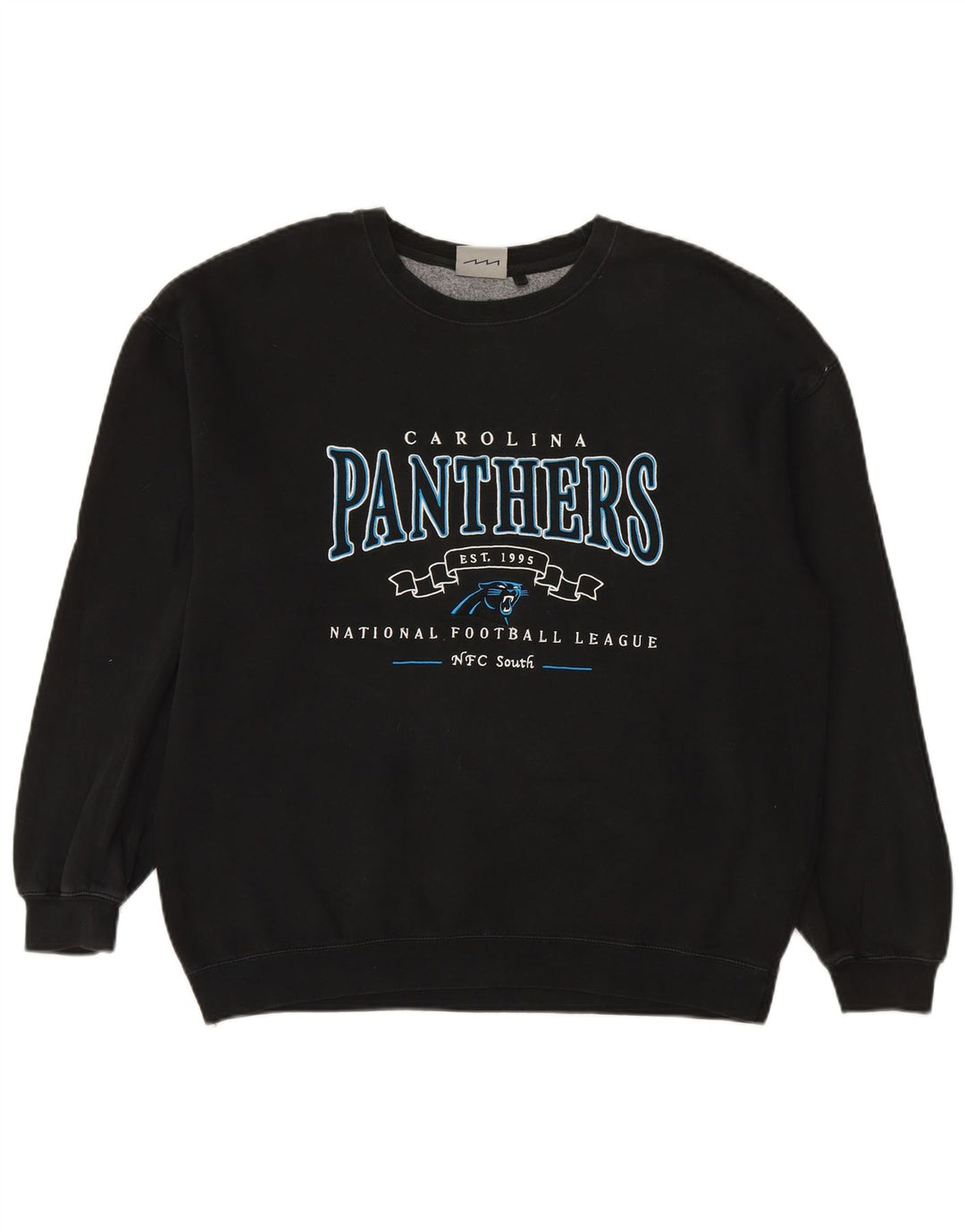 NFL Mens Carolina Panthers Loose Fit Graphic Sweatshirt Jumper Small Black