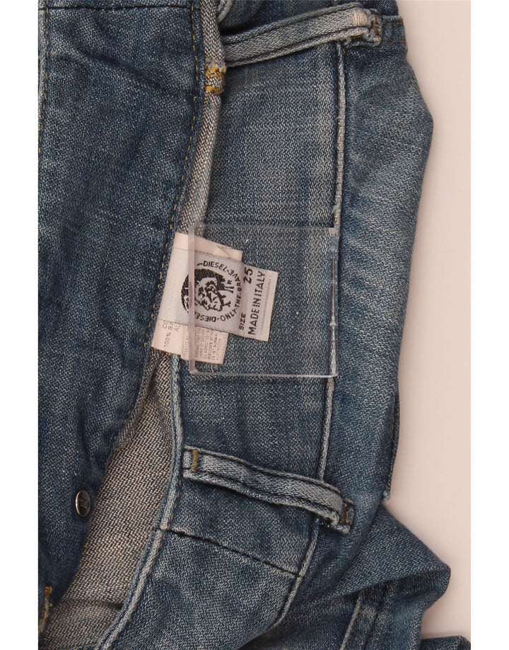 DIESEL Dame Straight Jeans W25 L30 Blå Bomuld
