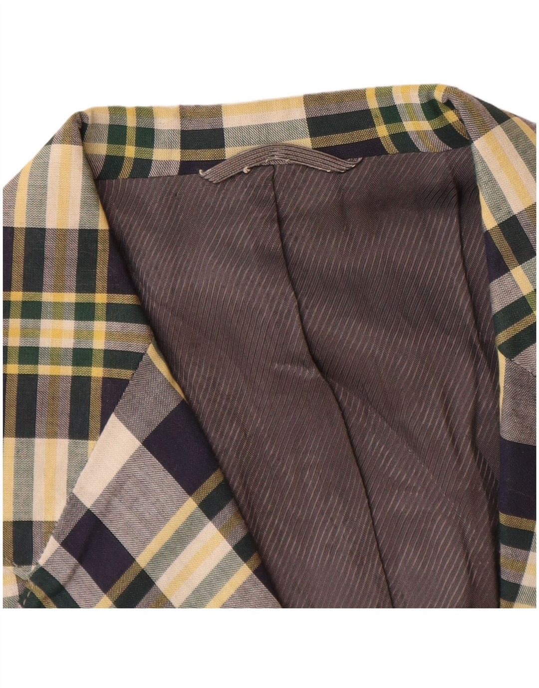 Vintage herre 2-knaps blazerjakke lille marineblå ternet