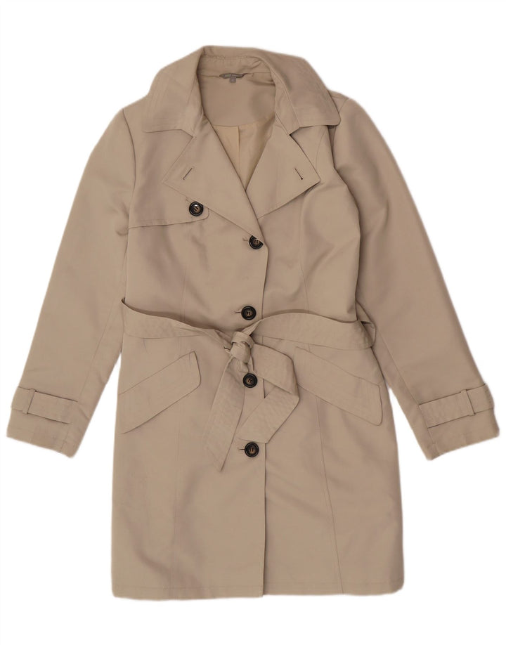 Marks & Spencer Trench Coat til kvinder UK 12 Medium Beige Polyester Classic