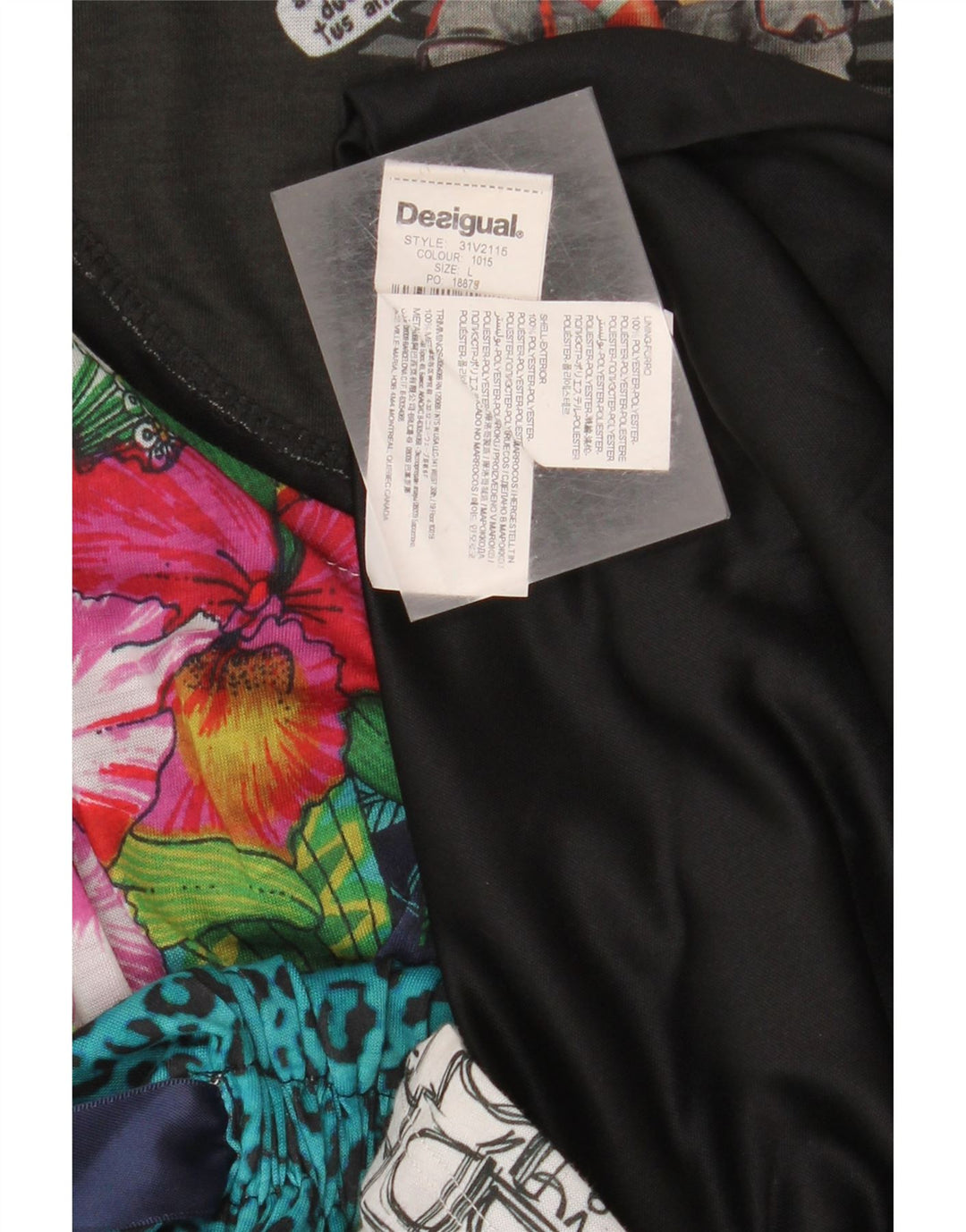 Desigual Womens Graphic Basic Dress UK 14 Large Multicolored Polyester