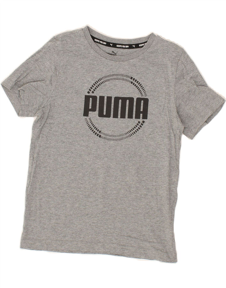 PUMA Boys Graphic T-Shirt Top 9-10 Years Grey Vintage Puma and Second-Hand Puma from Messina Hembry 