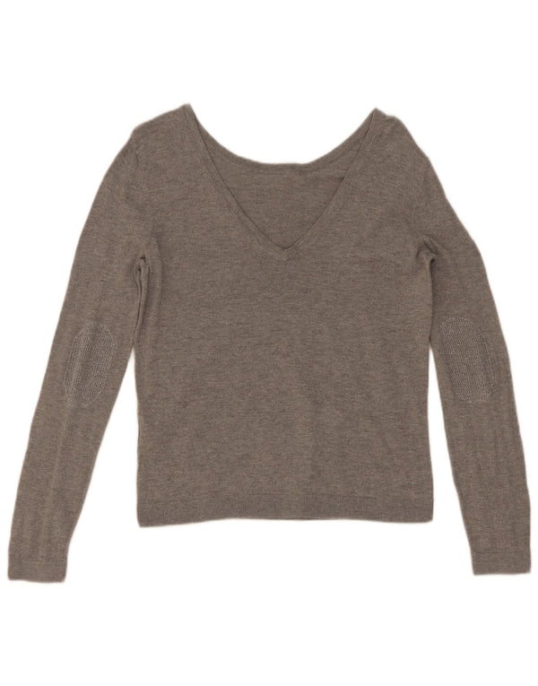 Jack Wills Dame Boat Neck Jumper Sweater UK 6 XS Grå Bomuld