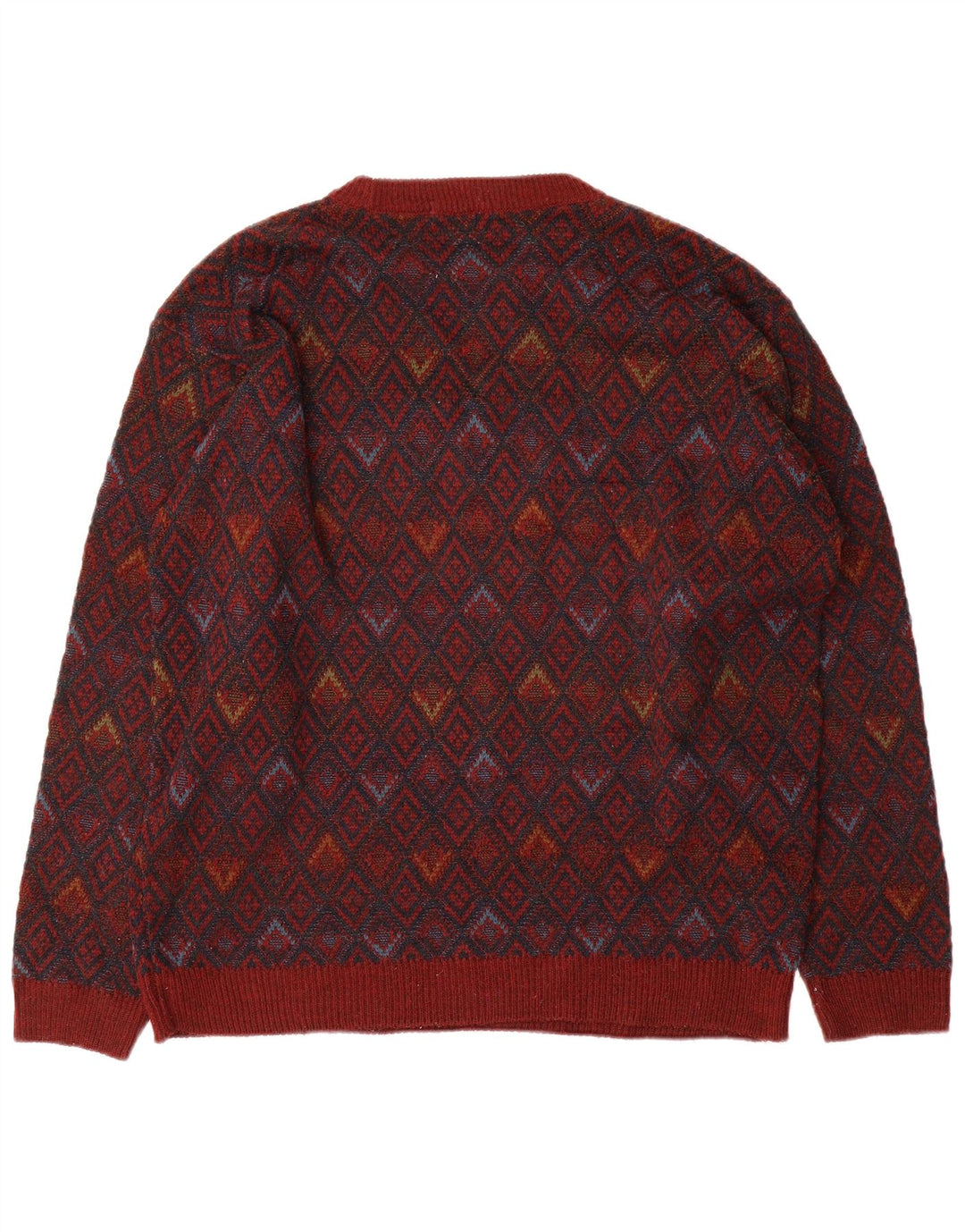 Marks & Spencer Herre sweater med rund hals, stor rød geometrisk akryl