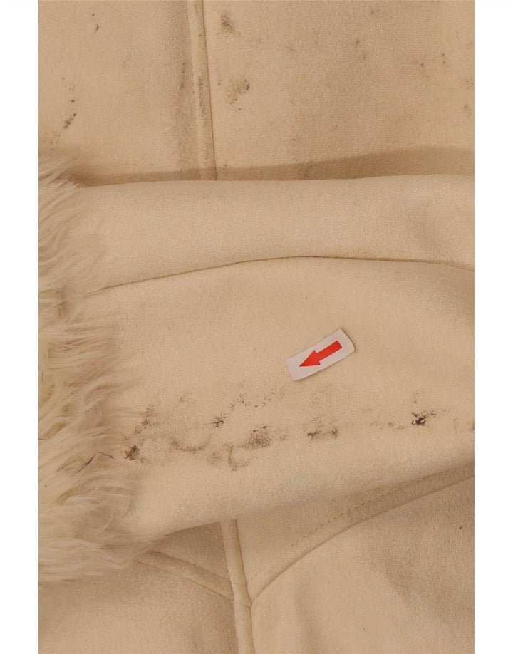 Esprit Sherpa Overfrakke til kvinder UK 18 XL Beige Polyester
