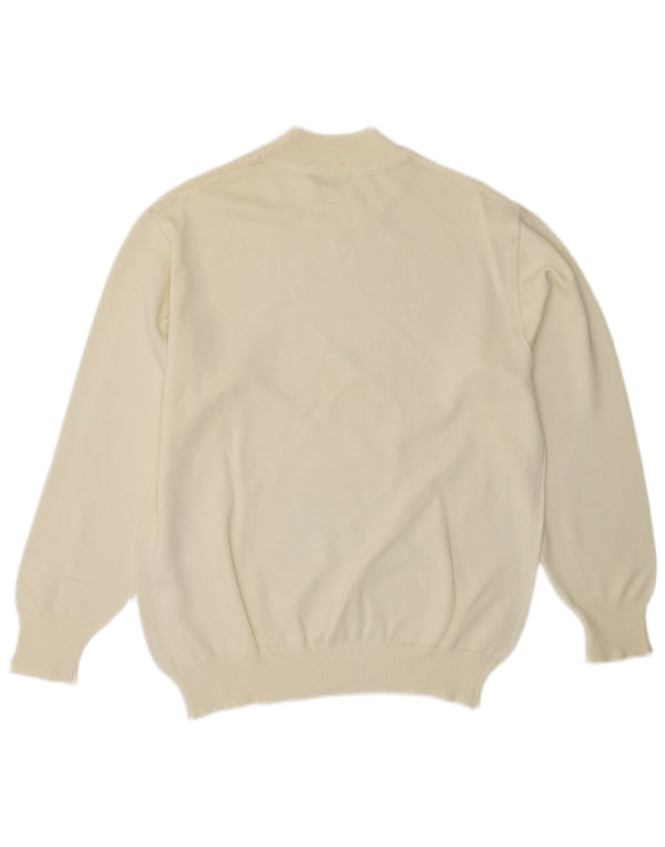 VINTAGE Dame Turtle Neck Sweater UK 14 Medium Off White