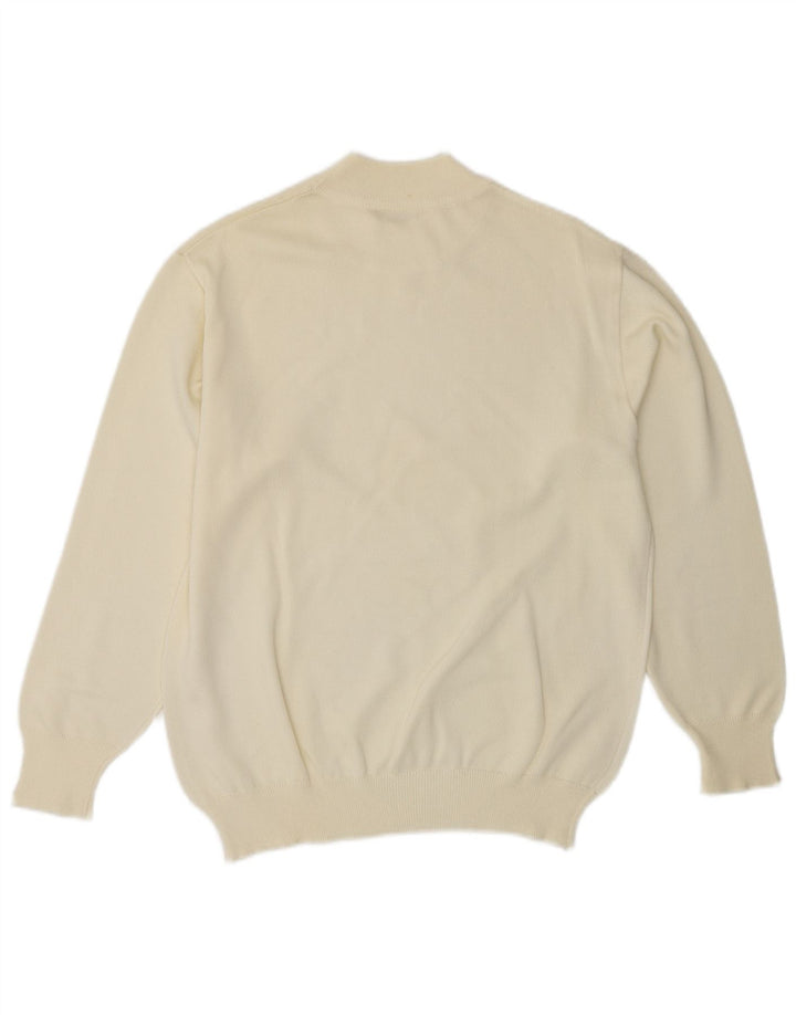 VINTAGE Dame Turtle Neck Sweater UK 14 Medium Off White