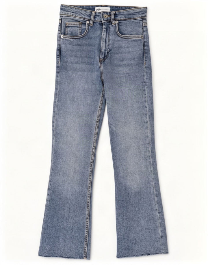 Zara Dame Flared Jeans EU 34 2XS W24 L26 Blå