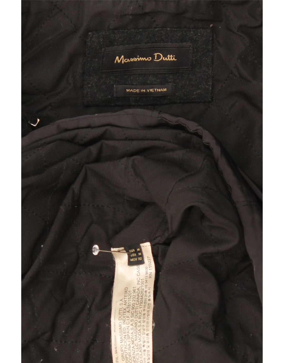 Massimo Dutti Dame Windbreaker Coat UK 14 Medium Navy Blue Colourblock