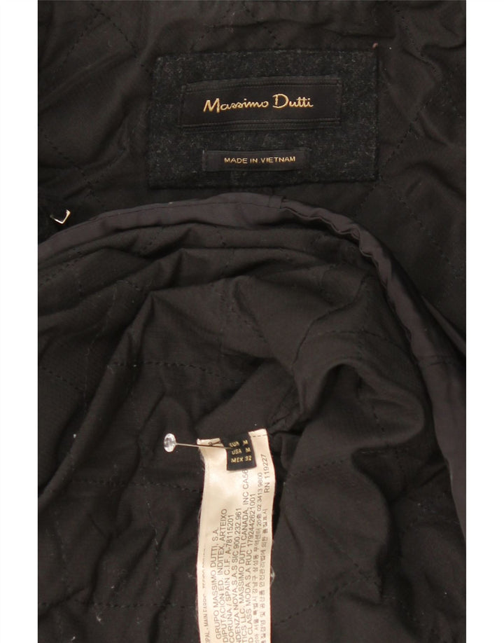 Massimo Dutti Dame Windbreaker Coat UK 14 Medium Navy Blue Colourblock
