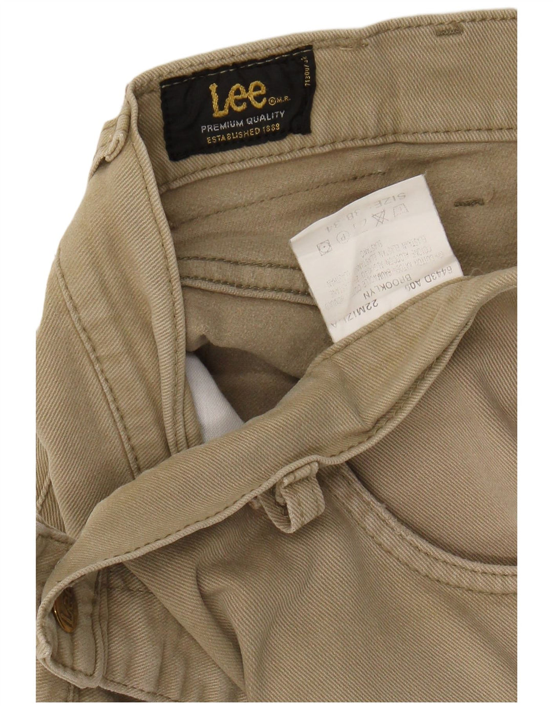 LEE Herre Brooklyn Straight Casual Bukser W38 L31 Khaki Bomuld