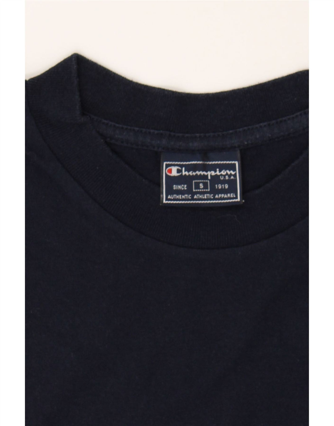 CHAMPION Mens T-Shirt Top Small Navy Blue Cotton Vintage Champion and Second-Hand Champion from Messina Hembry 