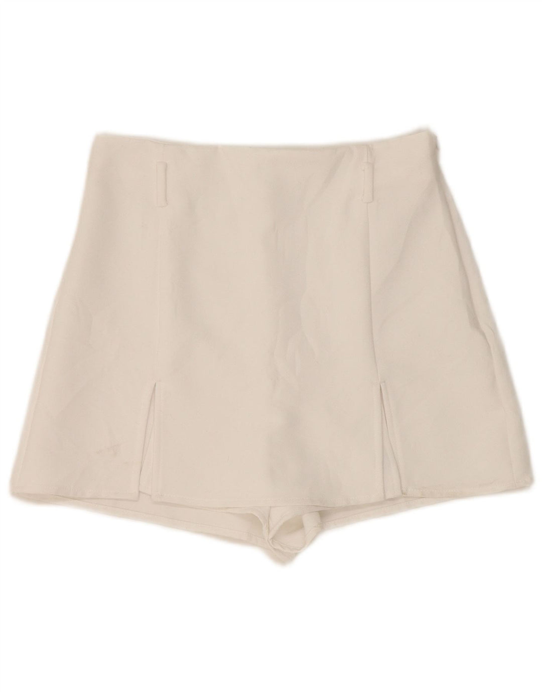 Zara Kvinder Højtalje Casual Shorts Små W26 hvid polyester
