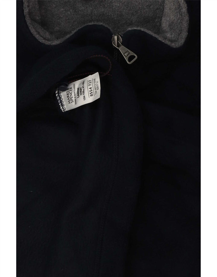 Marks & Spencer Fleecejakke til mænd UK 40 Large Navy Blue Polyester