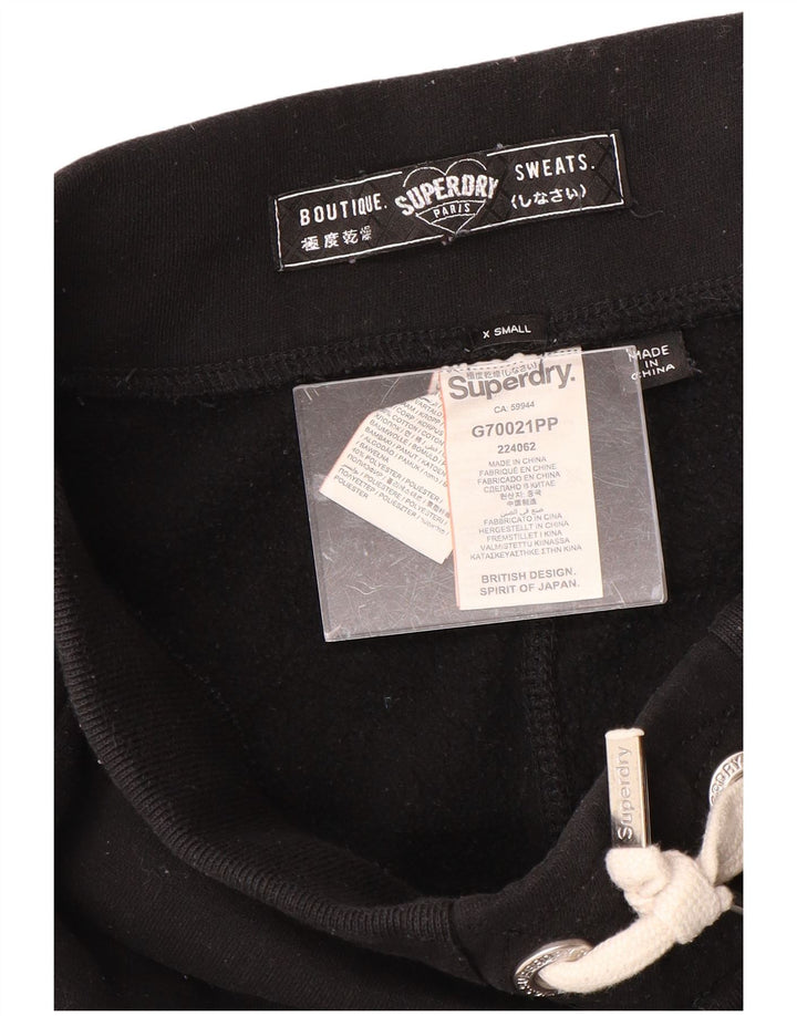 SUPERDRY Grafisk træningsdragt bukser til kvinder Joggers UK 6 XS sort bomuld