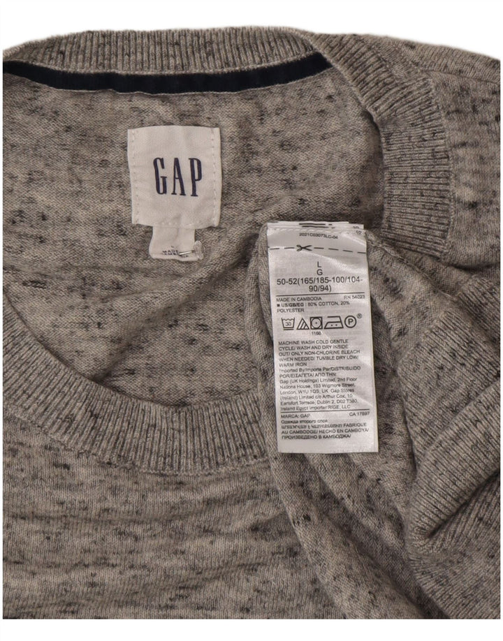 Gap Herre Crew Neck Jumper Sweater Stor grå Flecked Bomuld