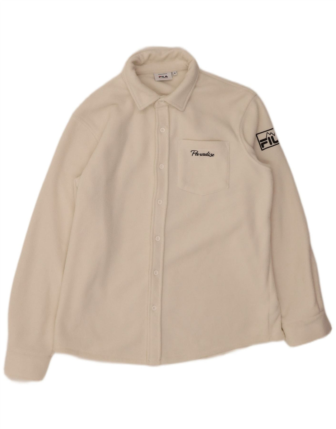 FILA Herre grafisk fleeceskjorte medium hvid polyester