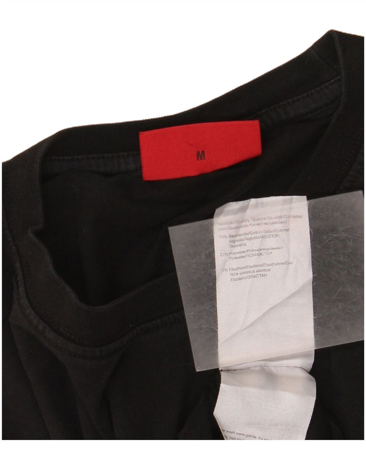 Hugo Boss Herre grafisk T-shirt Top Medium Sort Bomuld
