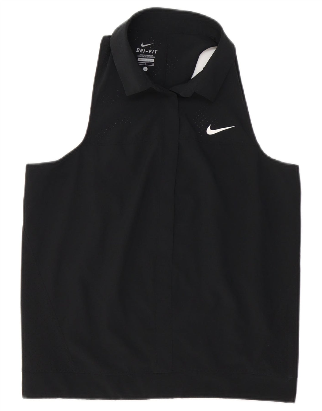 NIKE Dame Dri Fit Vest Top UK 16 Large Black Polyester