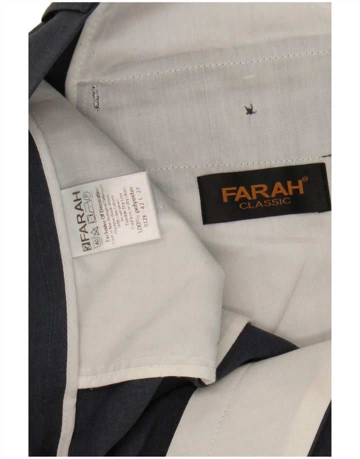 Farah Herre Straight Cropped Trousers W42 L27 Grå Polyester